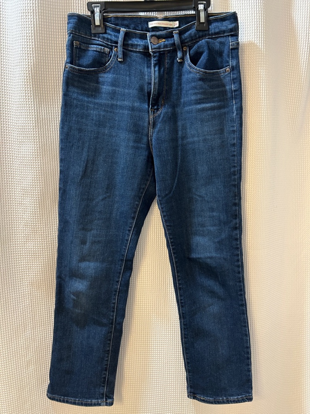 Levi's 724 High Rise Straight Crop Jeans in Dark Blue Wash Women 28 - Picture 4 of 9
